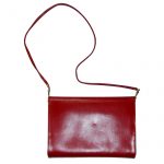 Vintage Eros England red leather and snakeskin handbag