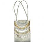 Pinky USA vintage cream and gold leather handbag