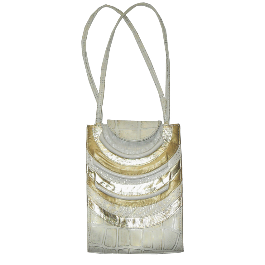 Pinky USA vintage cream and gold leather handbag