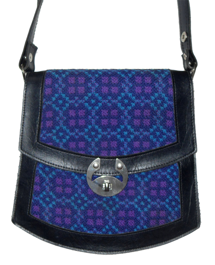 Blue and Purple tapestry front shoulder bag