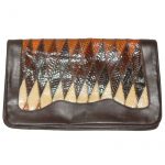 1970s brown and cream snakeskin and leather large clutch bag
