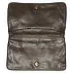 1970s brown and cream snakeskin and leather large clutch bag