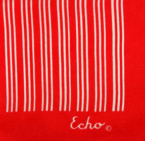 Echo red and white silk scarf