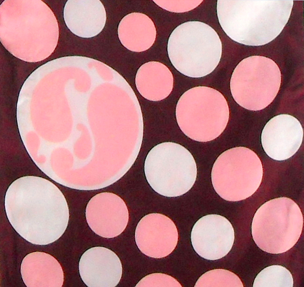 Pink spot design silk scarf