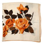 Silk scarf a stunning design of roses on a cream background