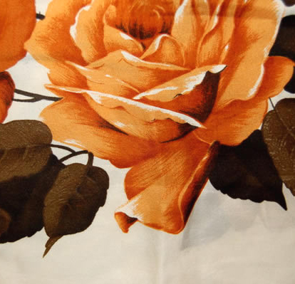 Silk scarf a stunning design of roses on a cream background