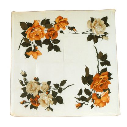 Silk scarf a stunning design of roses on a cream background