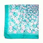 Jacqmar blue and pink floral polyester scarf