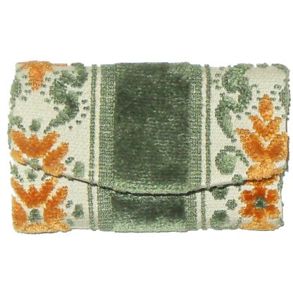 Green orange and cream key wallet purse