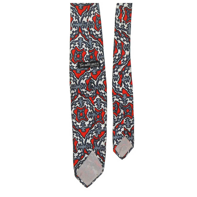 Gentleman silk tie with a red, white and blue design