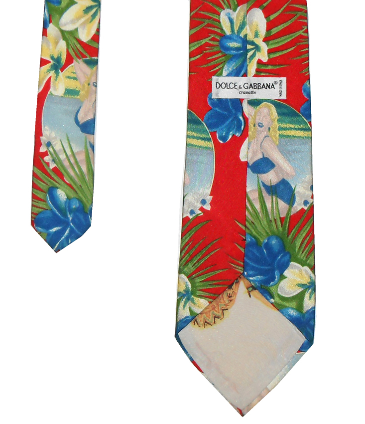 Dolce & Gabbana retro tropical print silk tie