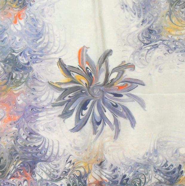 Blue silk chiffon scarf