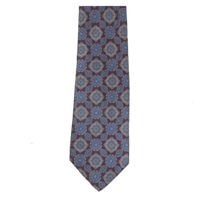 Valente blue and maroon silk tie