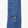 Hermes blue silk tie