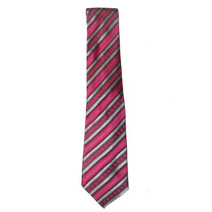 Liberty pink and silver design silk tie