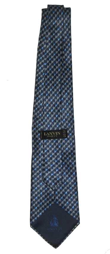 Retro Lanvin blue silk tie