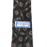 Vintage Yves Saint Laurent silk tie in brown and cream