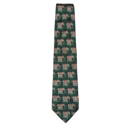 Elephant design silk tie by Dunhill
