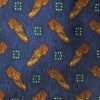 Bally silk tie with a shoe design on a blue background