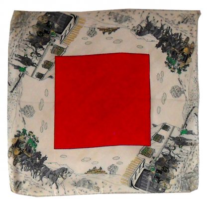 Horse and carriage pictorial small scarf