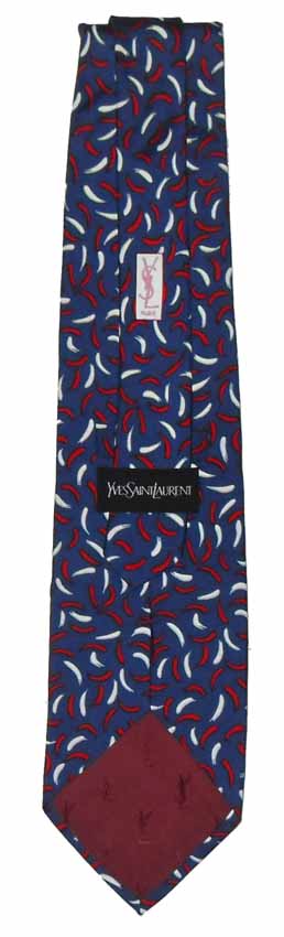 Yves Saint Laurent red, white and blue silk tie