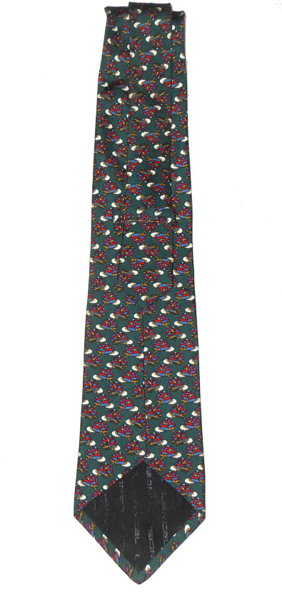 Lancel jockey cap and crop design silk tie