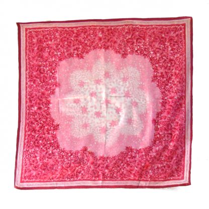 Floral pink silk scarf
