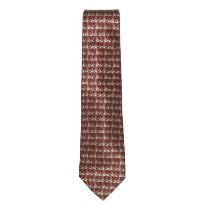 Valentino brown and gold design silk satin tie