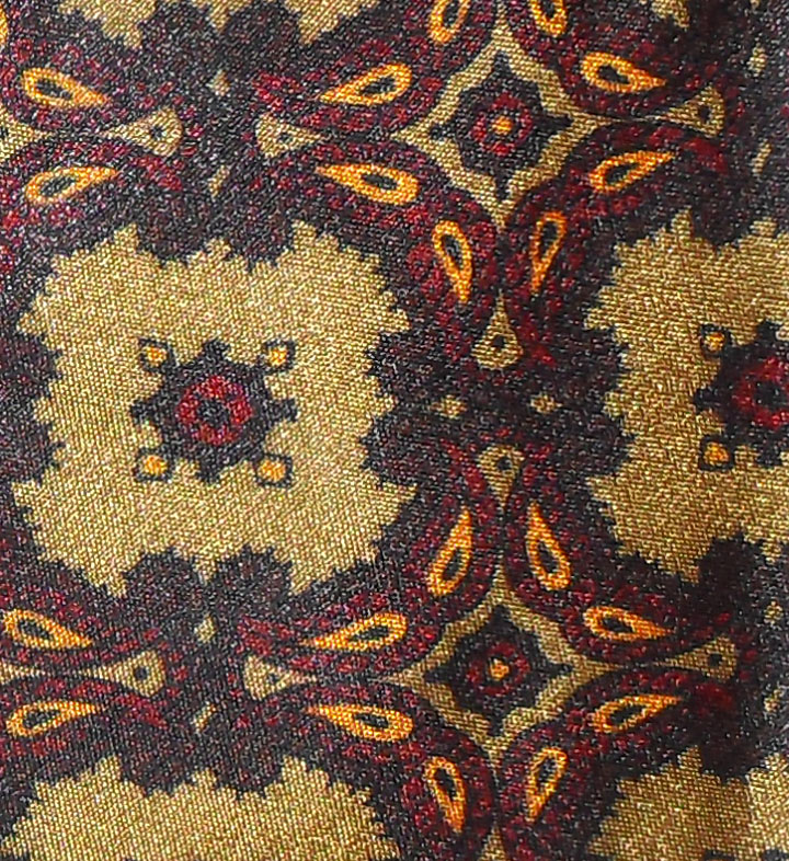 Sammy vintage tie with a design in gold, red, orange and black