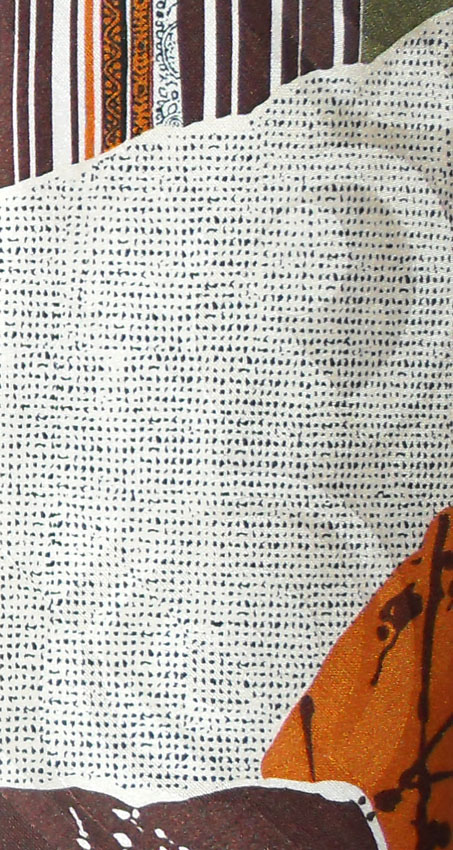 Como House textured silk tie with a design in green, browns and cream