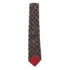 Vintage Lanvin silk tie with a floral deisgn in dark blue and taupe on a dark red background