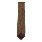 Made in Italy silk tie with a gold background and a design in bright pink and grey