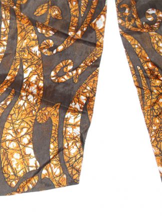 Bown silk cravat with a floral and paisley batik design