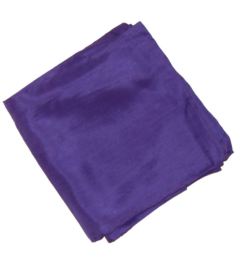 Large purple silk pocket square with handrolled edges
