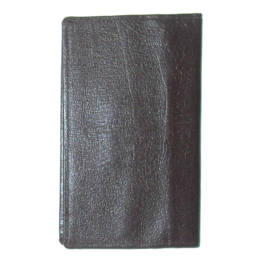 Dark brown vintage grained leather wallet