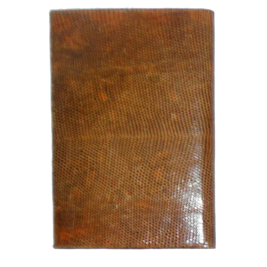 Ubrique lizard skin and nubuck wallet with a nubuck and moiré fabric interior