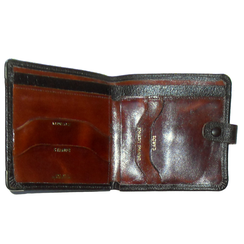 Brown Hide Leather Bifold Wallet Brown hide leather bifold wallet