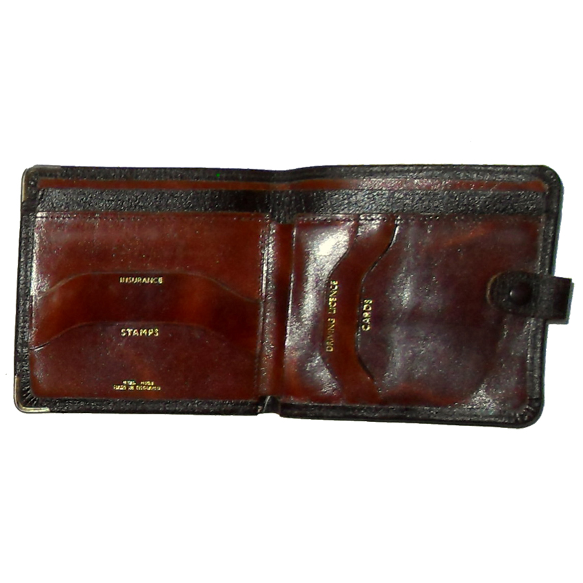 Brown Hide Leather Bifold Wallet Brown hide leather bifold wallet