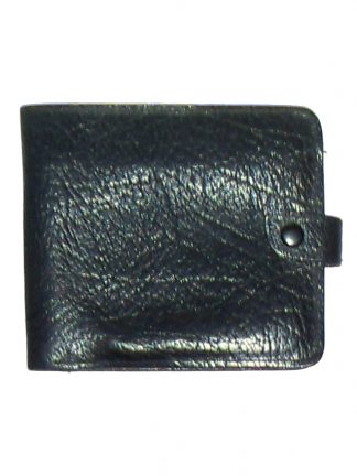 Black grained leather bifold wallet made in England