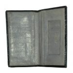 Black and grey grained leather wallet made in England