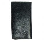 Black and grey grained leather wallet made in England