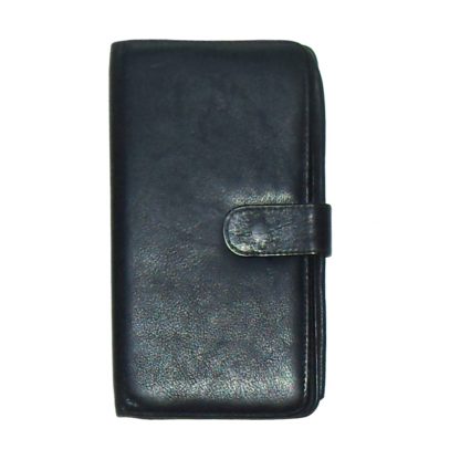 Soft black leather retro wallet