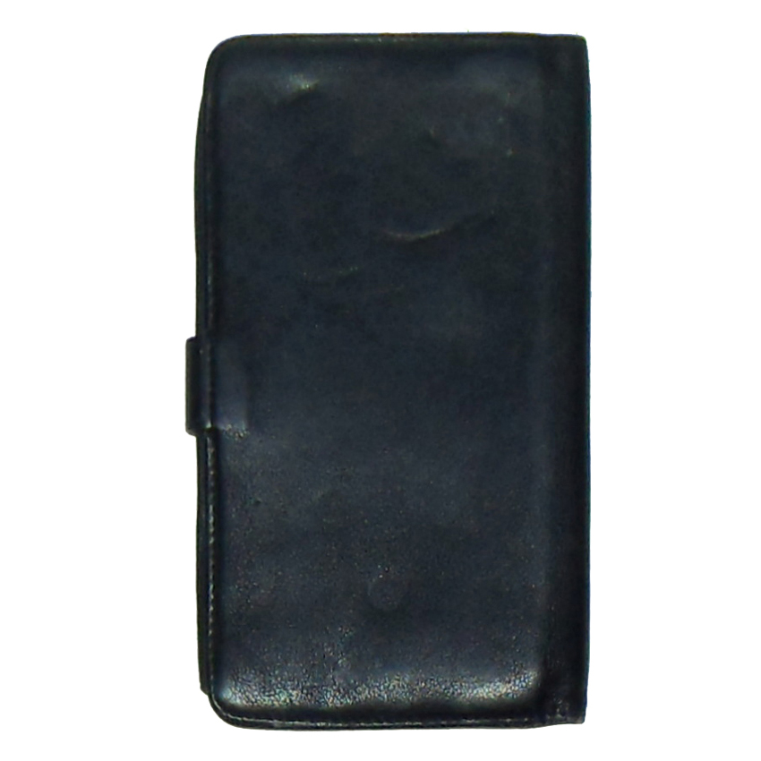 Soft black leather retro wallet