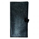 Black grained leather travel wallet