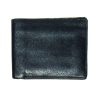 Black leather card and note bifold wallet