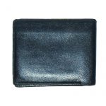Black leather card and note bifold wallet