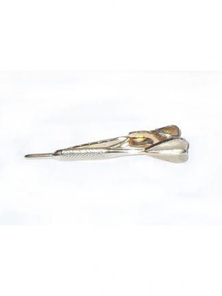 Goldtone metal tiepin in the shape of a dart