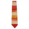 Hand painted silk tie in shades of orange in horizontal stripes