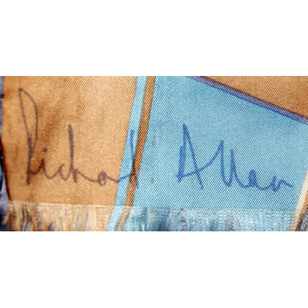 Blue and cream long Richard Allan silk scarf