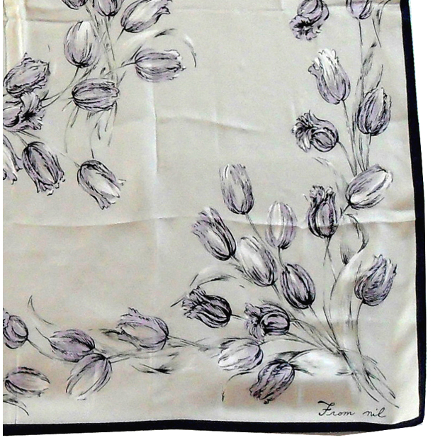 Tulip design silk scarf